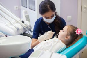 Toddler in a dental chair