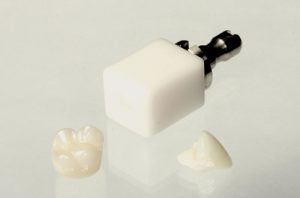 block of porcelain for a cerec crown. 
