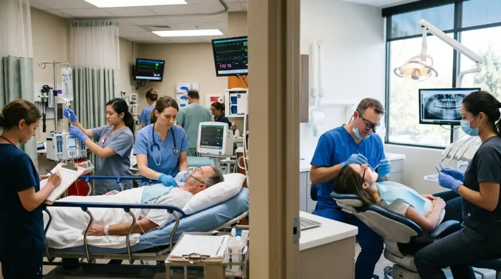 Emergency room vs dental clinic comparison for dental pain treatment