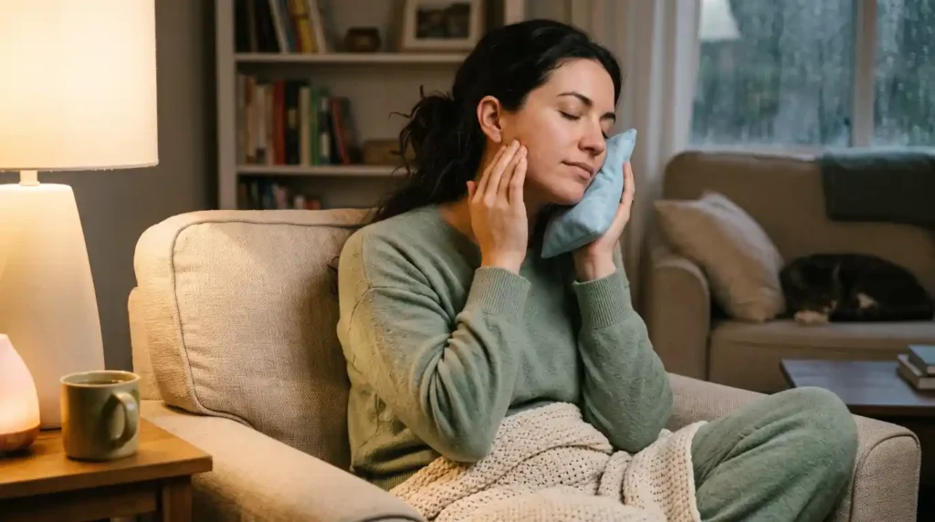 Warm compress and jaw relaxation techniques for reducing teeth grinding