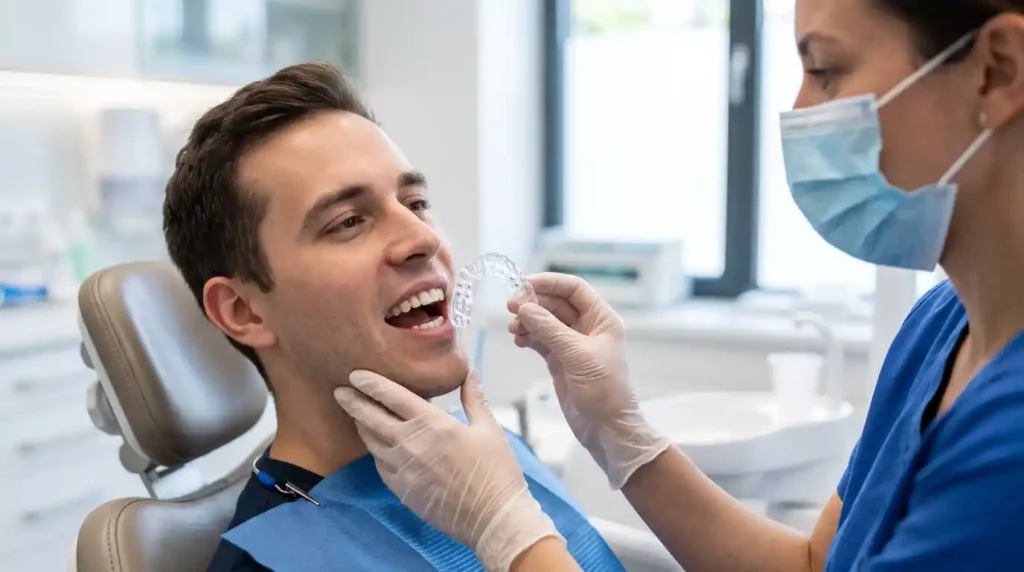 Custom night guard designed to protect teeth from grinding